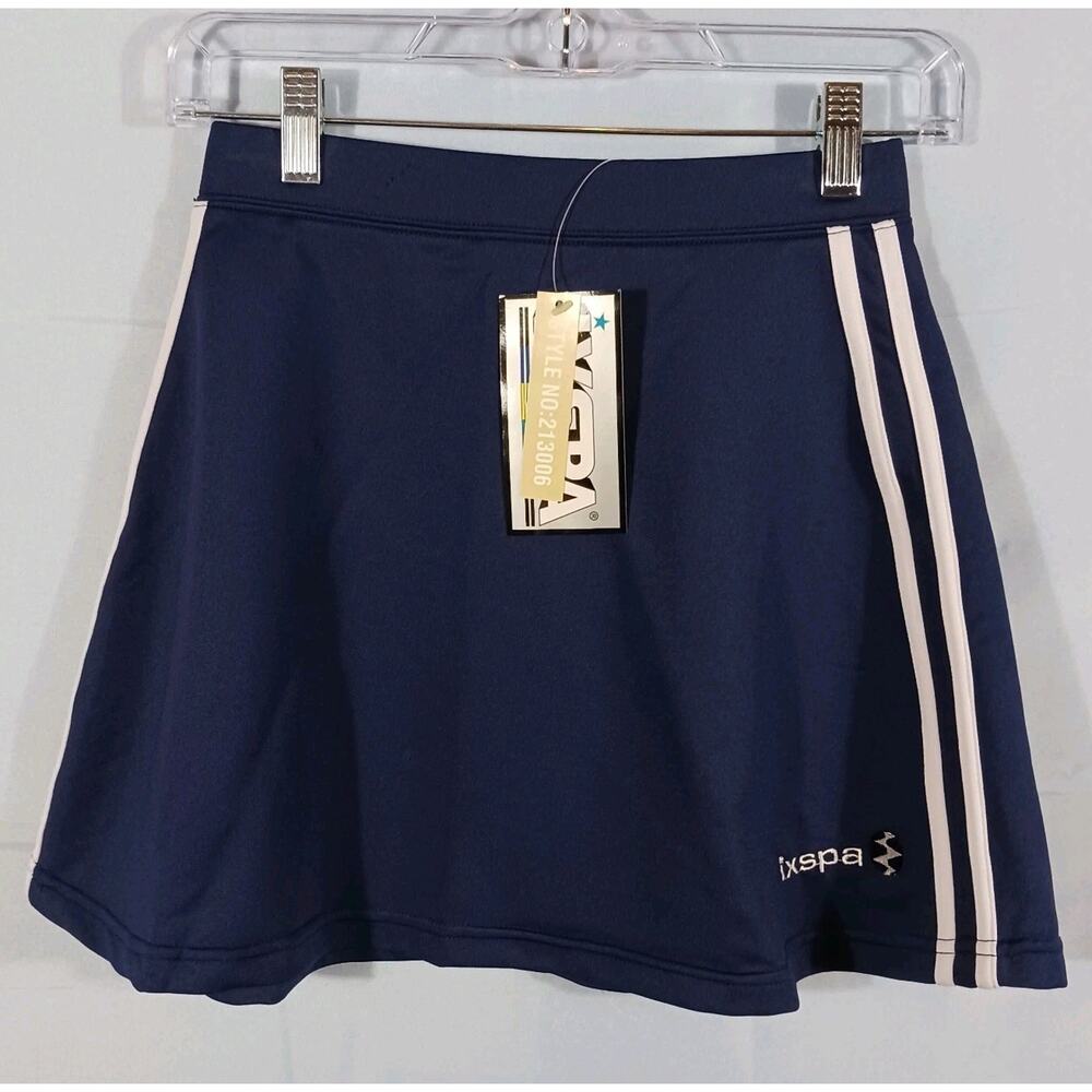 IXSPA Activewear Skirt Women's S Navy White Stripes Elastic Waist Stretch NWT